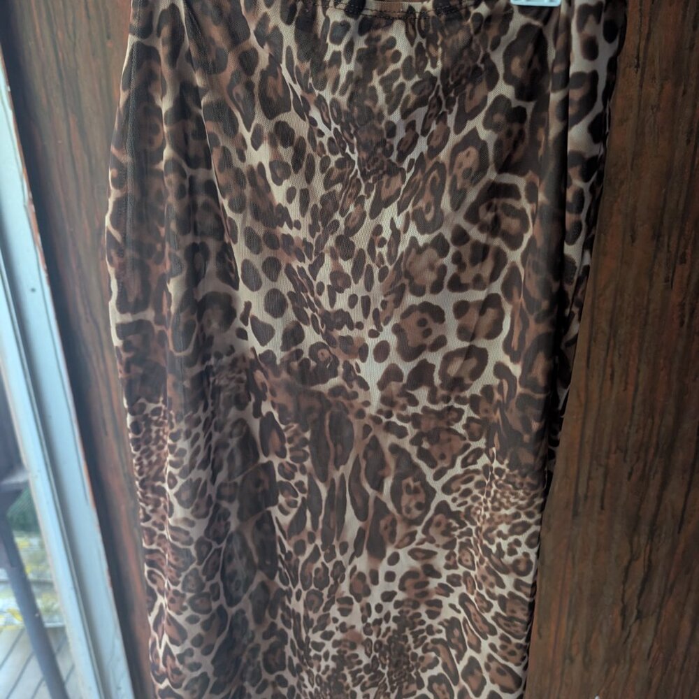 Sheer Leopard Midi Skirt - Picture 2 of 3